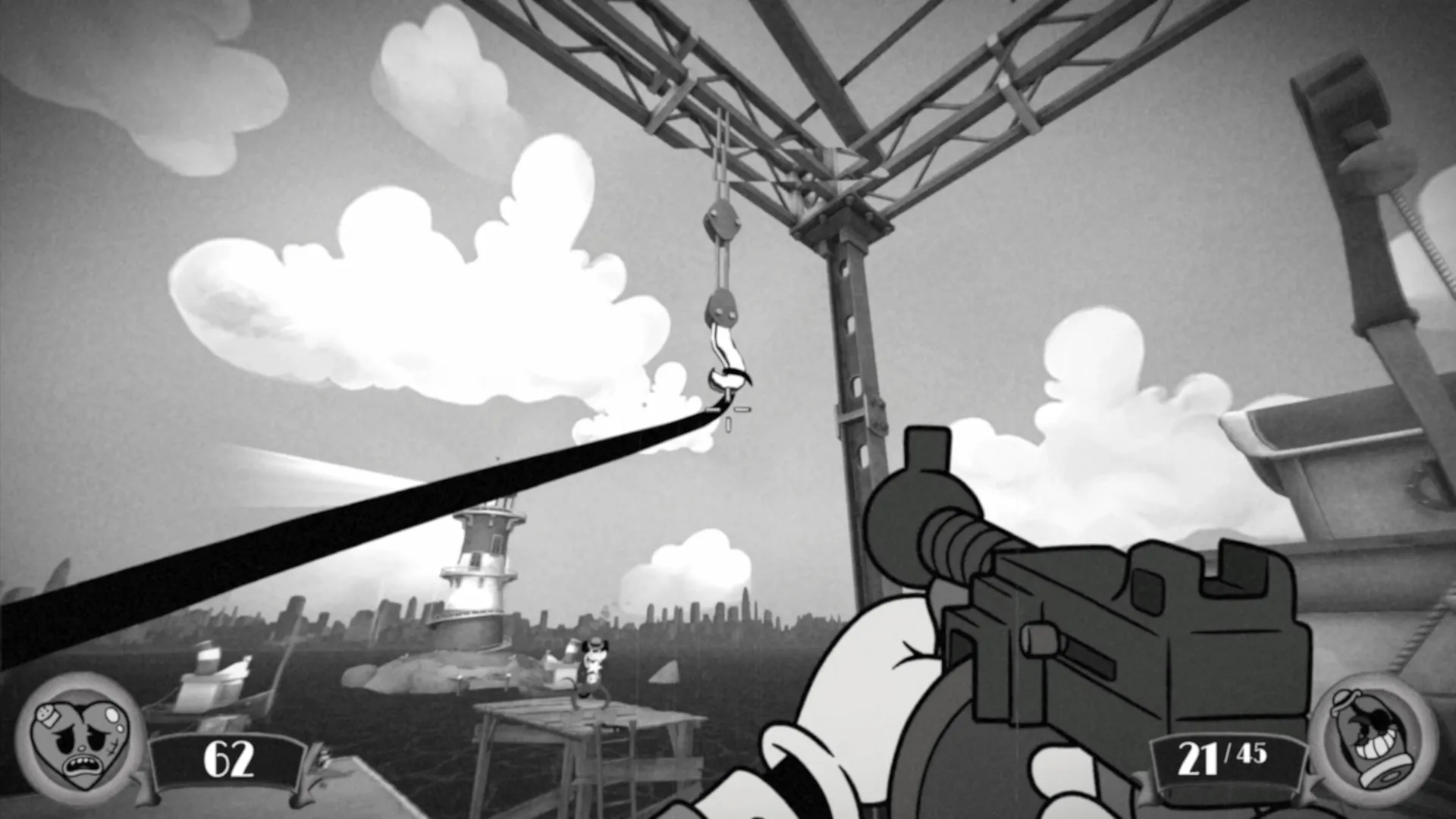 mouse fumi games 1930s vintage cartoon noir first person shooter FPS gameplay trailer